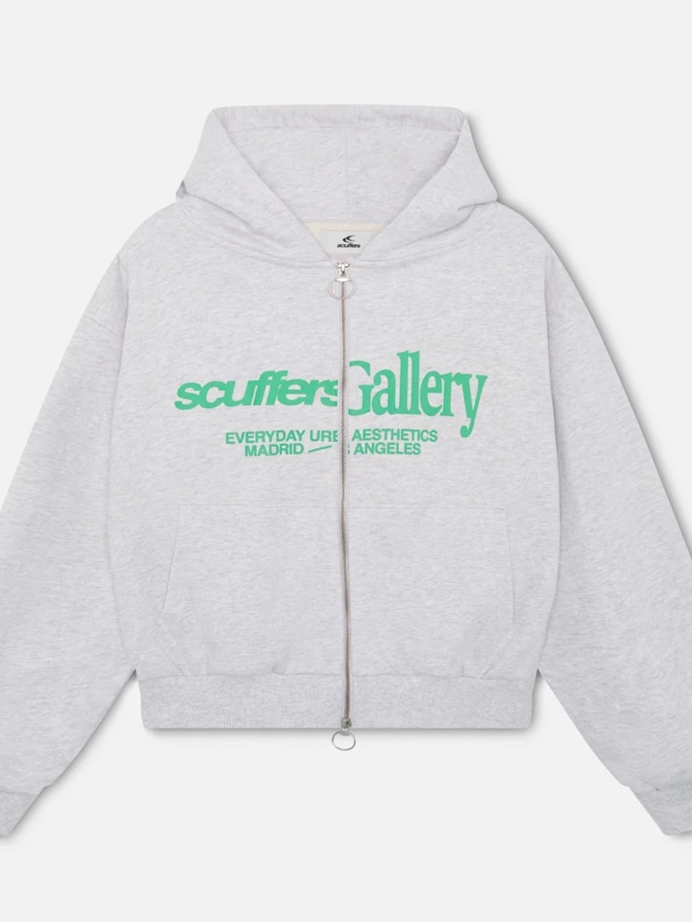 Scuffers | Gallery Grey Zipped Hoodie | size MED